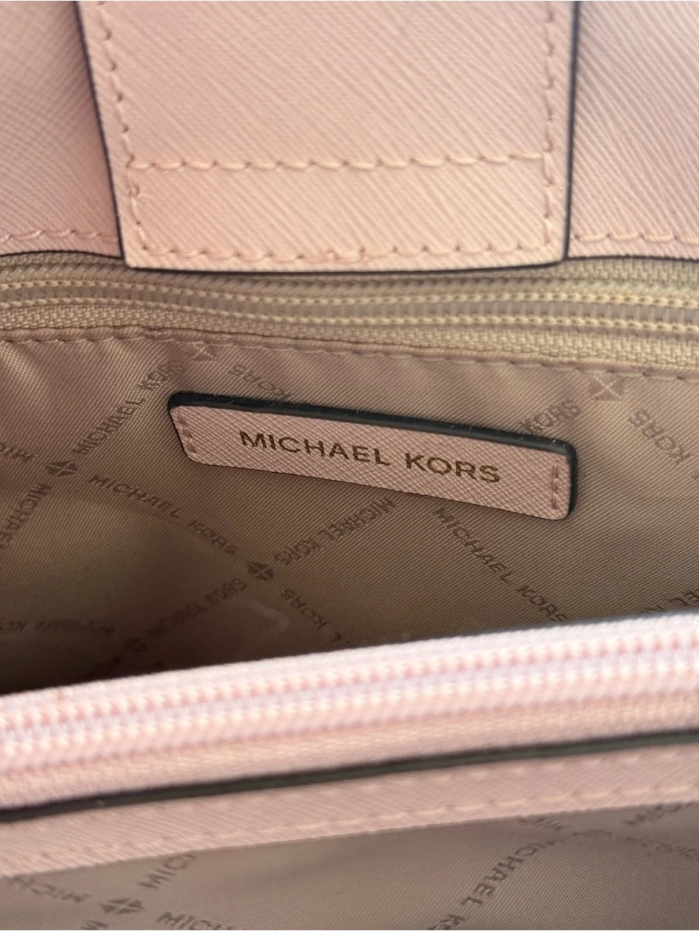 Michael Kors Dusty Pink Leather Shoulder Bag with Card Case